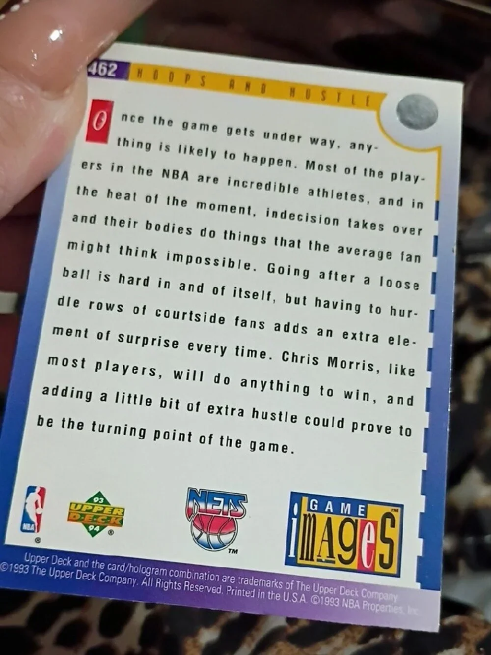 Upper Deck Hoops and Hustle Basketball Card - White/Red/Blue